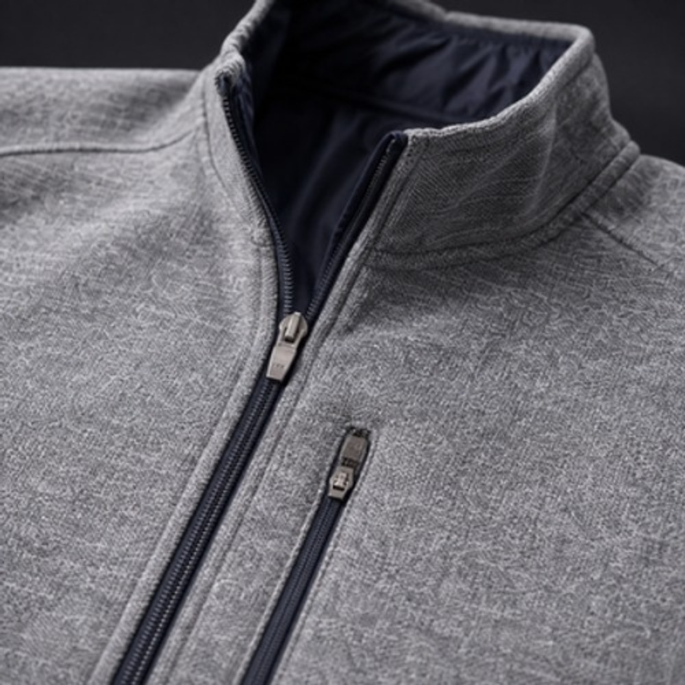 johnnie-O Phantom Fleece Full Zip Vest Men's XL Gray JMVT1010 - Picture 2 of 11